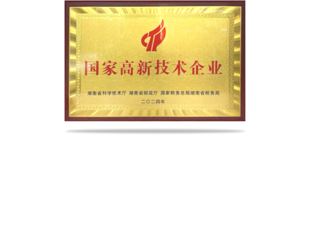 国家高新技术企业奖牌-湖南省科学技术厅等2024年颁发