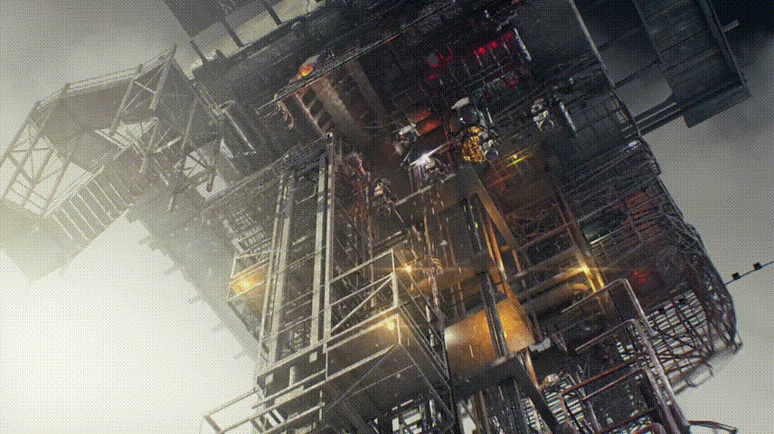 梵映学员王梓涵影视后期作品-俯拍工业钢架厂区烟雾特效合成