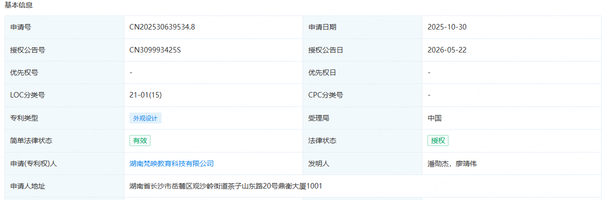 专利名称:公仔(卜嘞)
专利公布号:CN309993425S
附公示查询链接:https://pss-system.cponline.cnipa.gov.cn/conventionalSearch